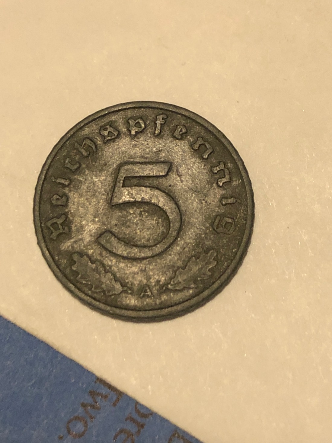 940--A--Mint-Mark-5-Reichspfennig